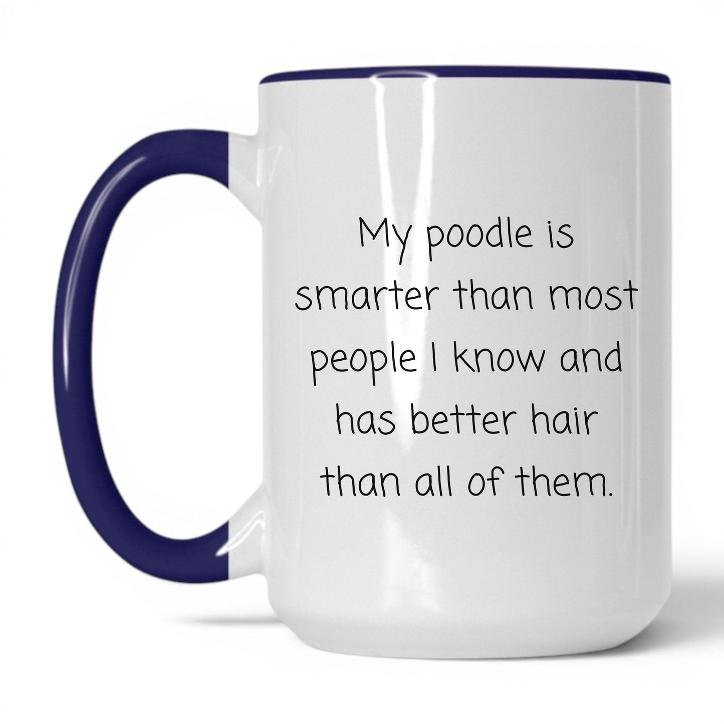 Poodle Dog Mom Mug – 15oz White/Midnight Blue Mug