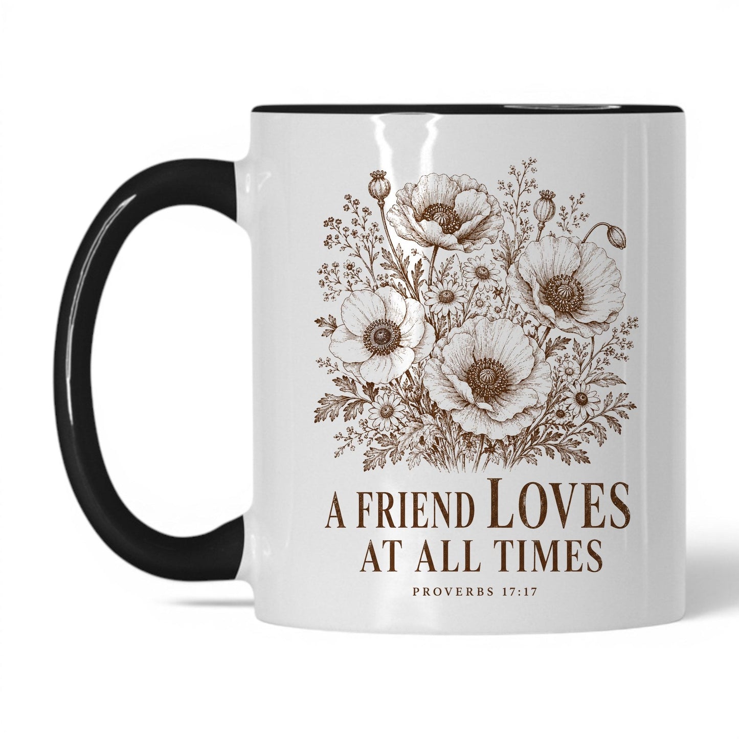 A Friend Loves at All Times 11oz White Black coffee mug