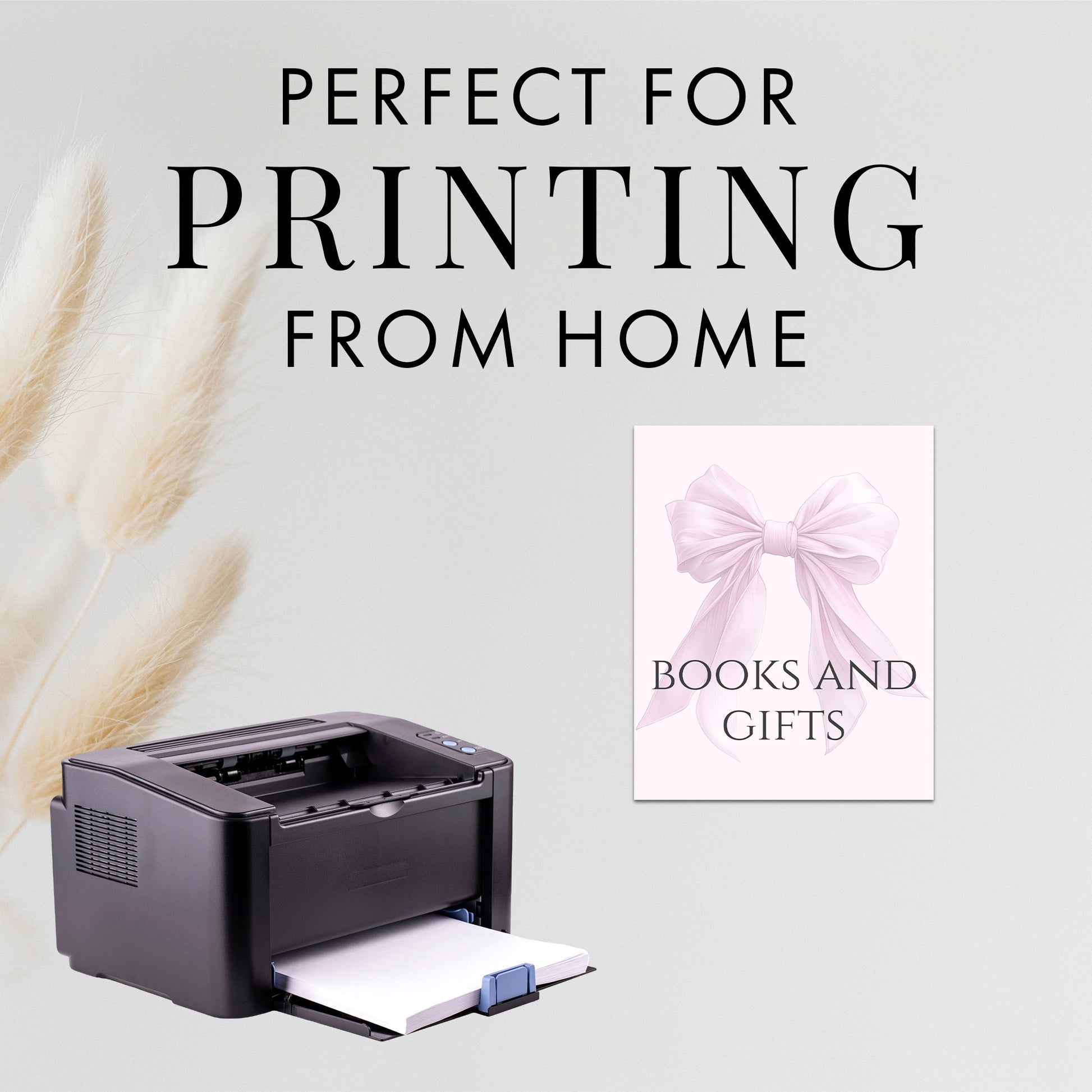 Printable Elegant Pink Bow Baby Shower Books and Gifts Sign