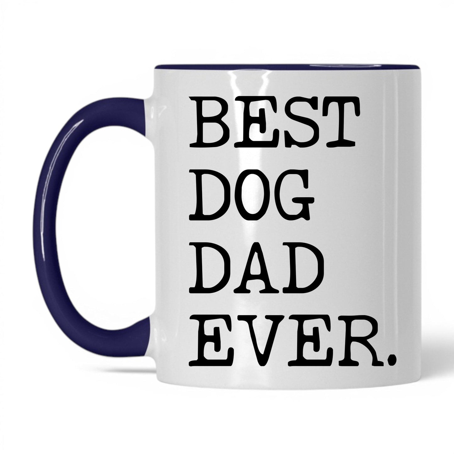 Best Dog Dad Ever 11oz white and midnight blue coffee mug