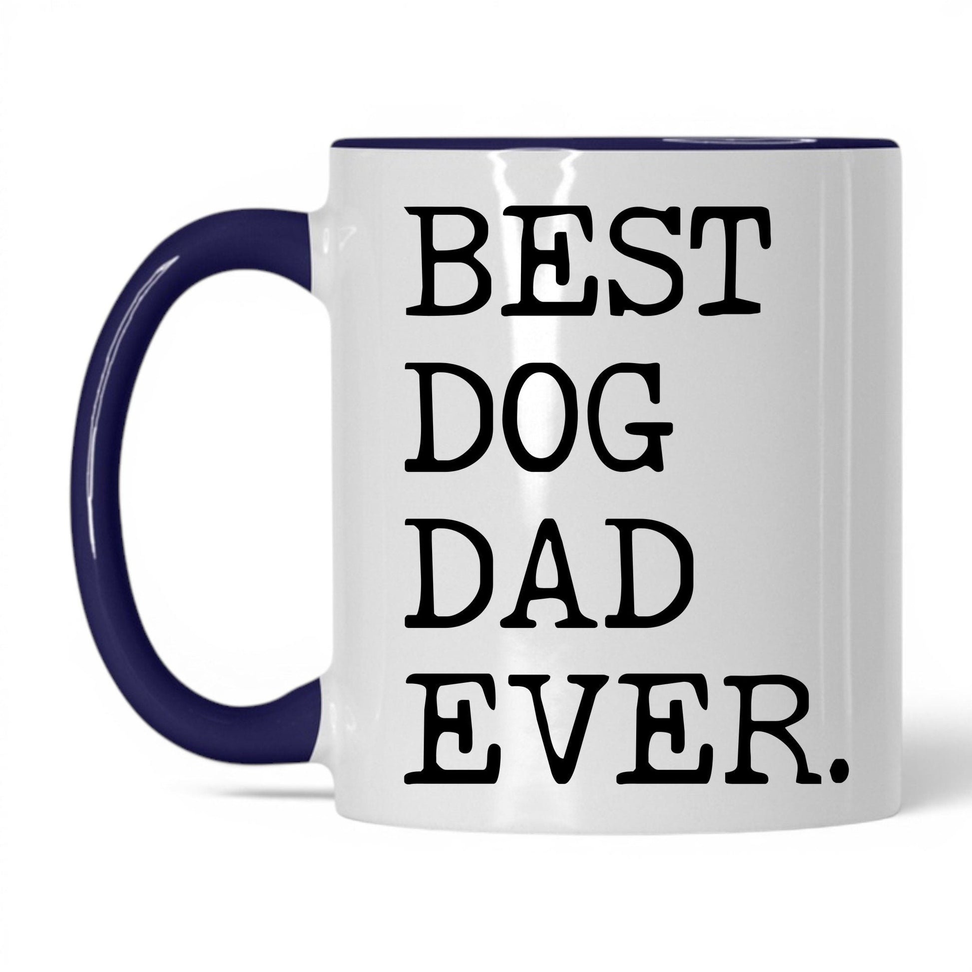 Best Dog Dad Ever 11oz white and midnight blue coffee mug