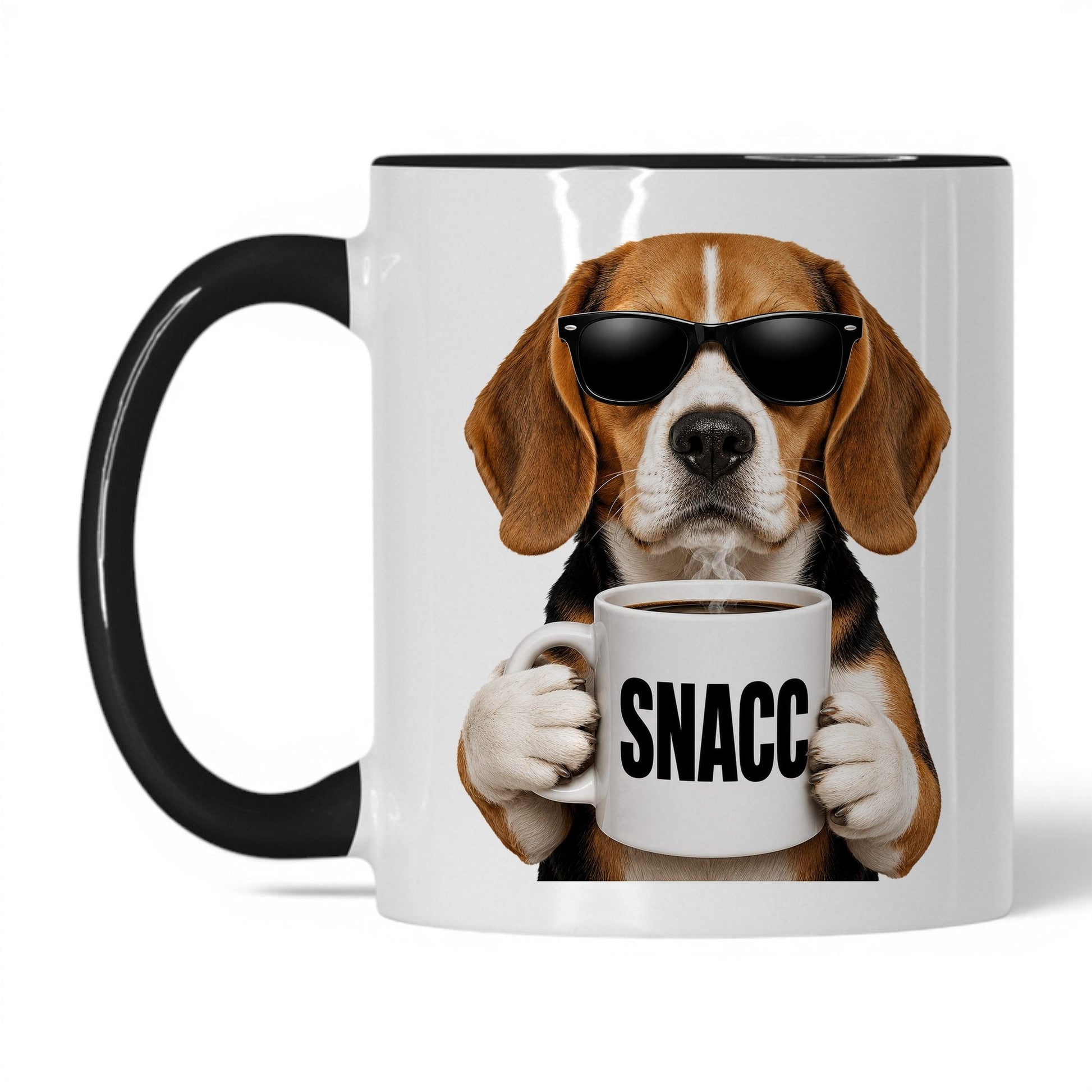 Beagle Snacc coffee mug — 11oz White Black