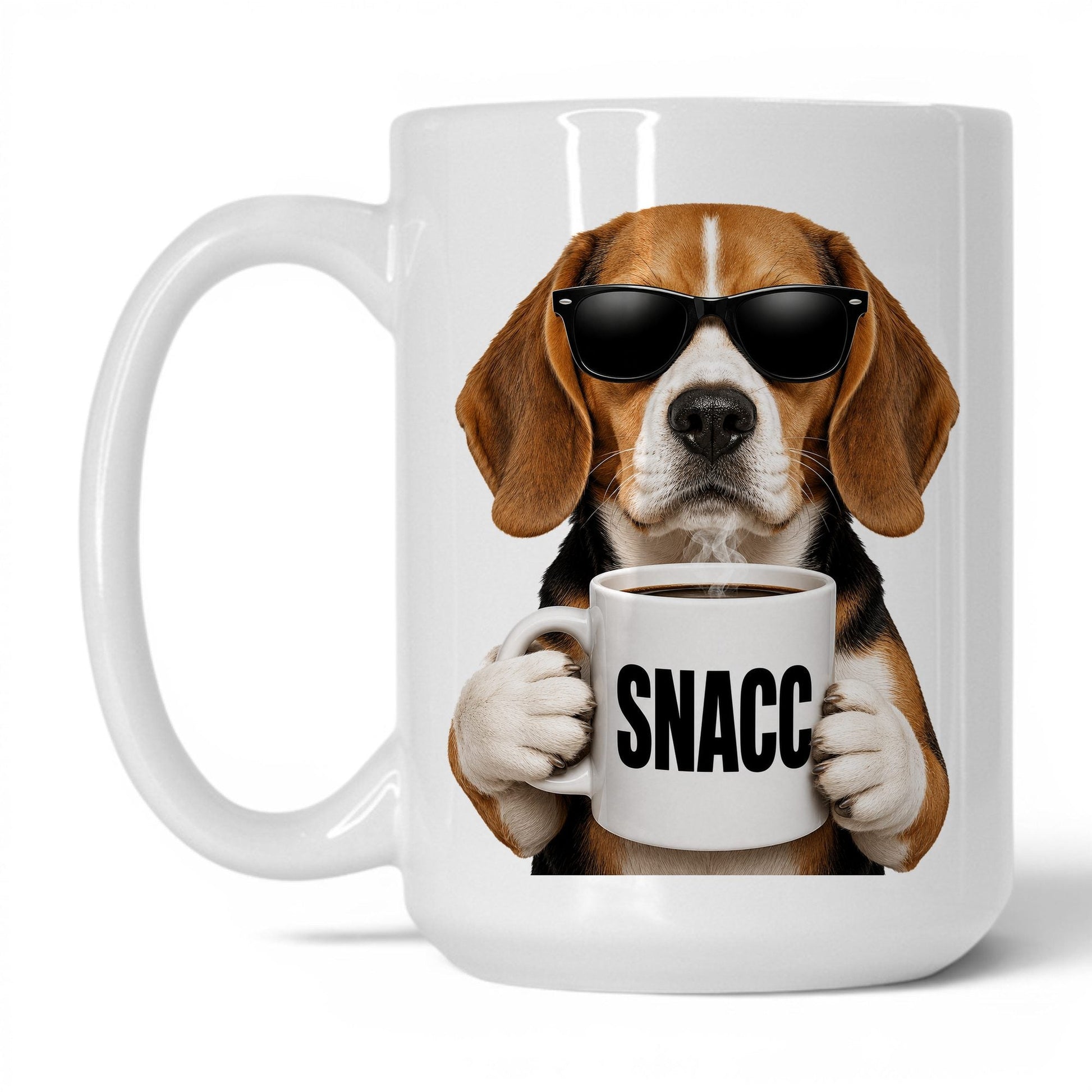 Beagle Snacc coffee mug — 15oz White