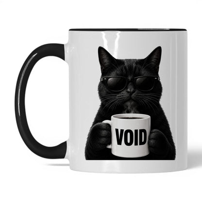 Black Cat Void coffee mug — 11oz White Black