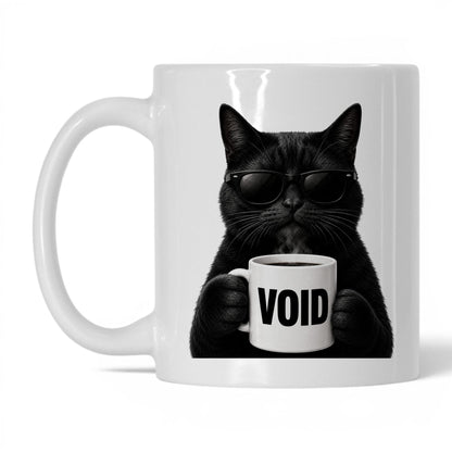 Black Cat Void coffee mug — 11oz White