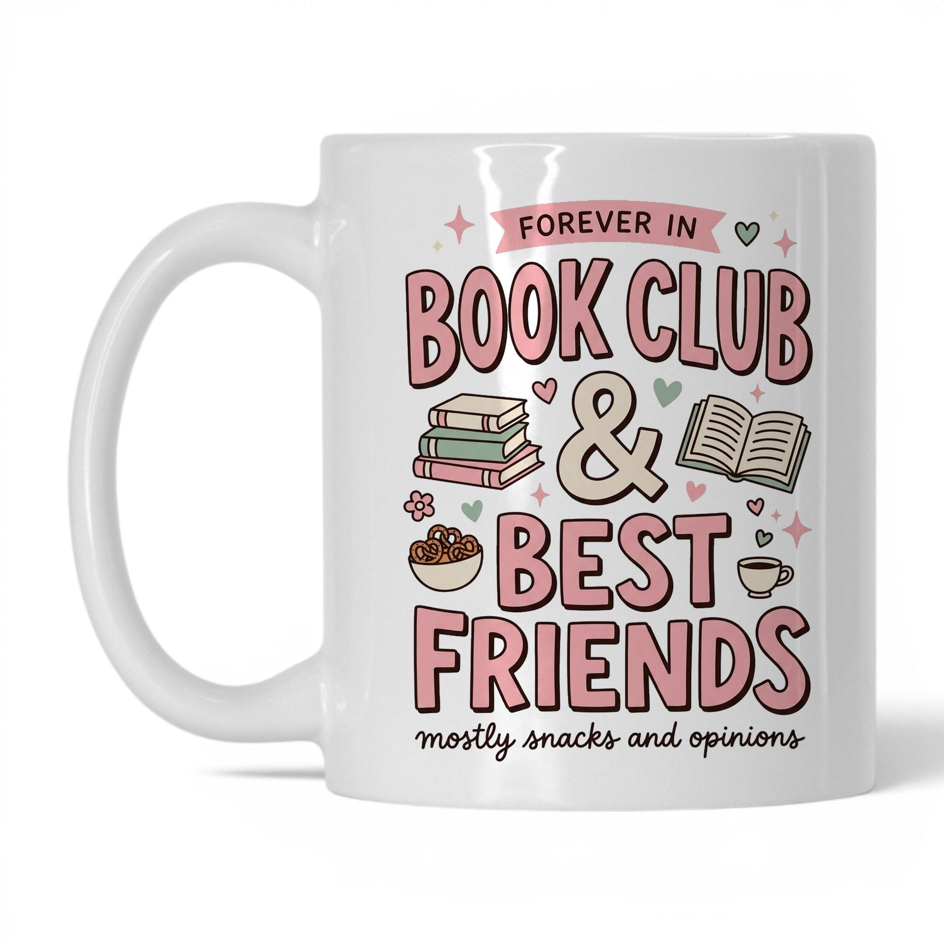 Book Besties Club doodle 11oz White coffee mug