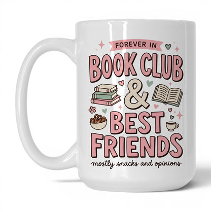 Book Besties Club doodle 15oz White coffee mug