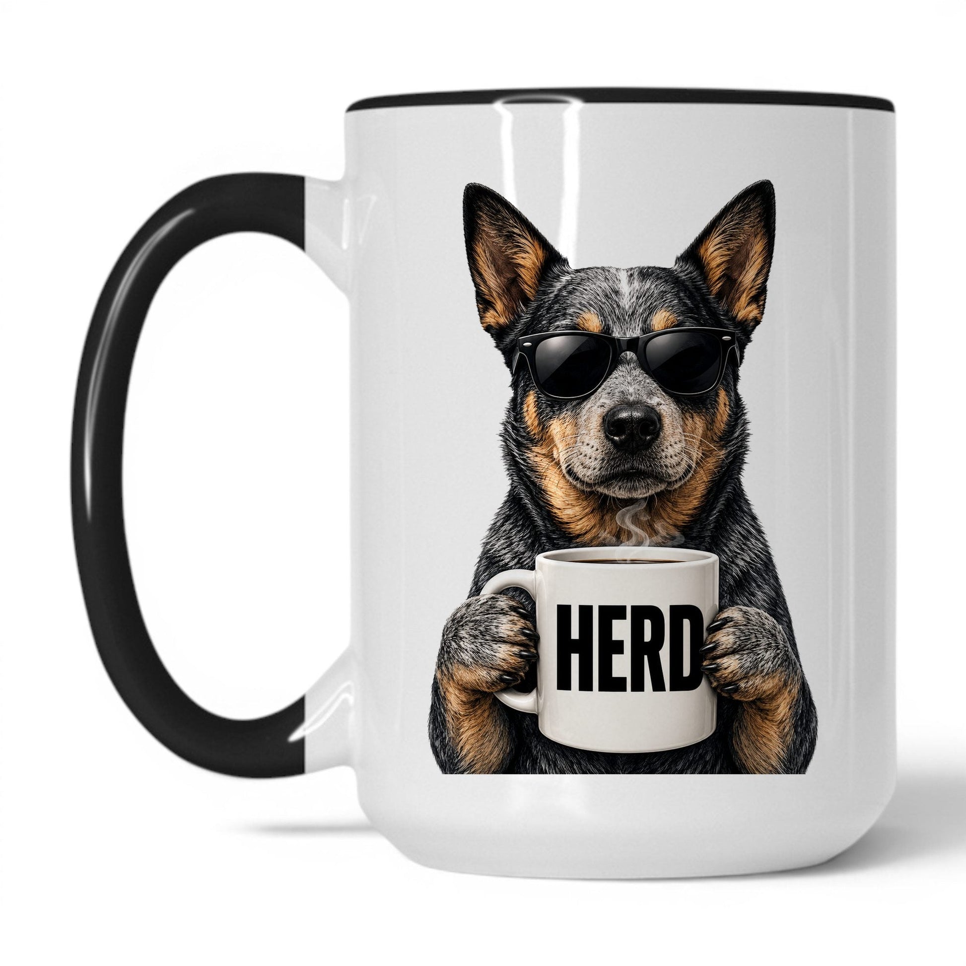 Cattle Dog Herd coffee mug — 15oz White Black