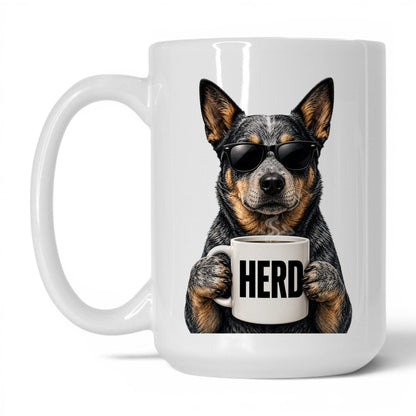 Cattle Dog Herd coffee mug — 15oz White