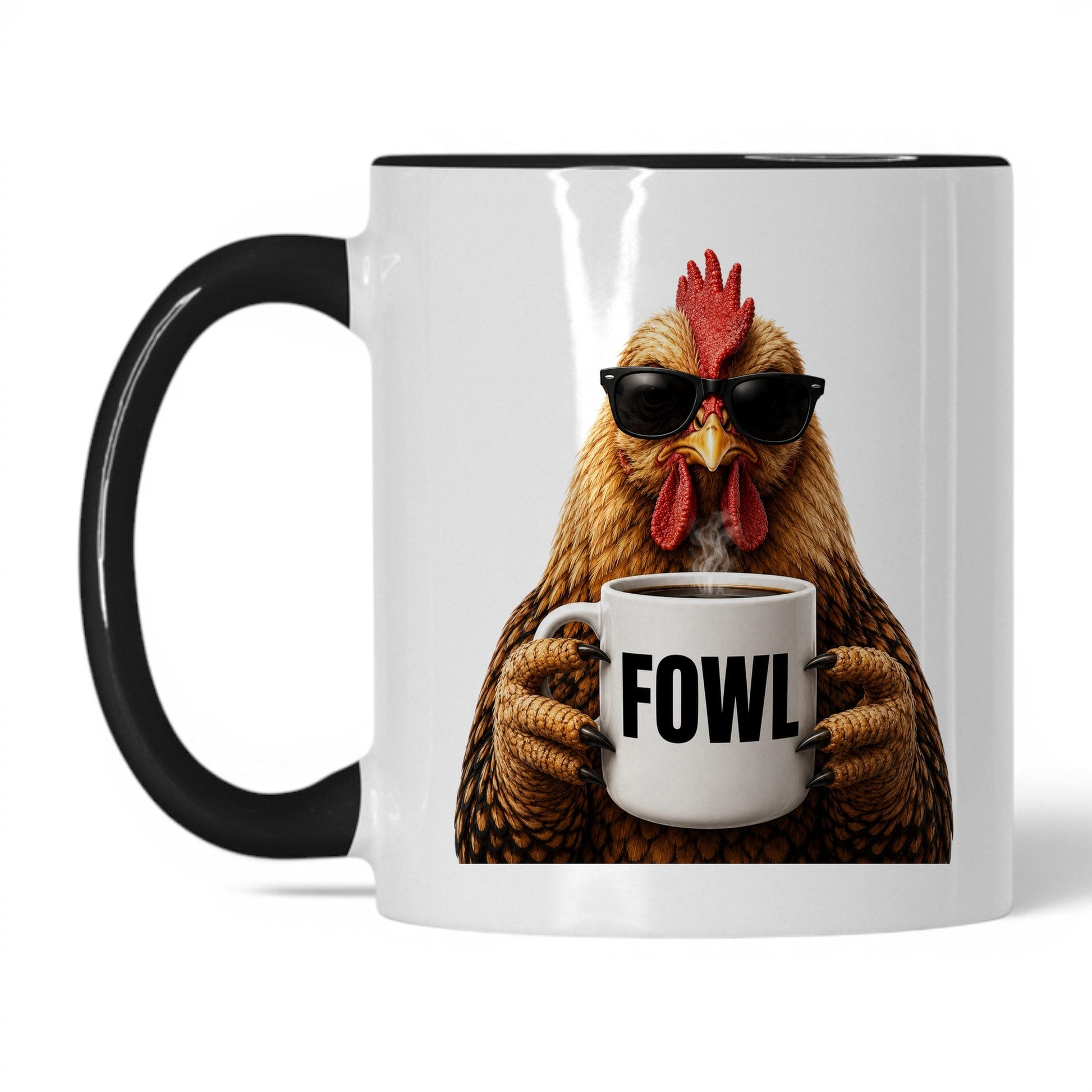 Chicken Fowl coffee mug — 11oz White Black