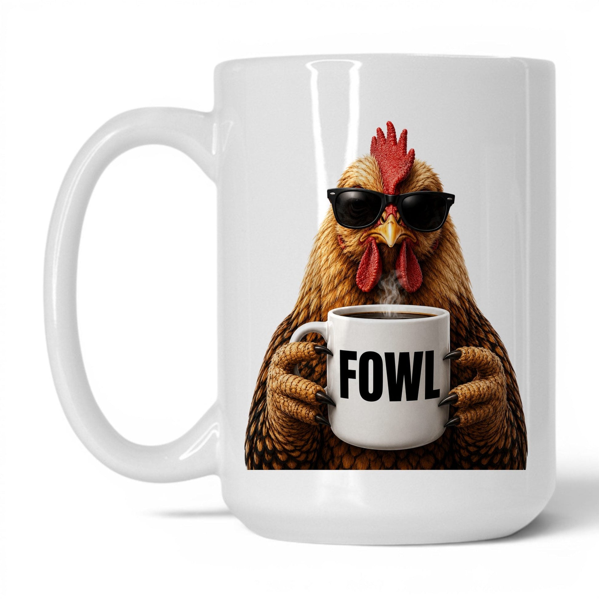Chicken Fowl coffee mug — 15oz White