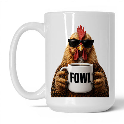 Chicken Fowl coffee mug — 15oz White