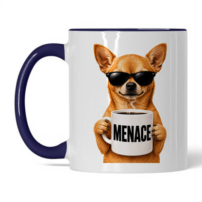 Chihuahua Menace coffee mug — 11oz White Midnight Blue