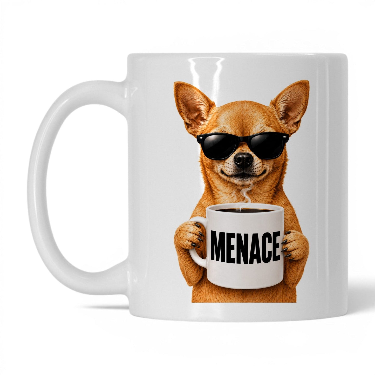 Chihuahua Menace coffee mug — 11oz White