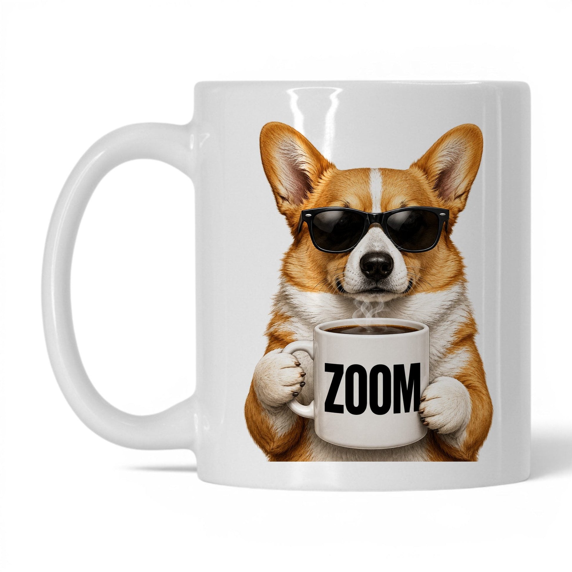 Corgi Zoom coffee mug — 11oz White