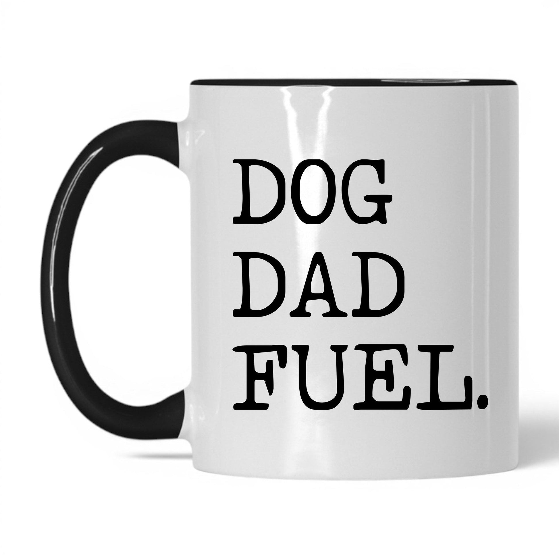 Dog Dad Fuel 11oz white and black coffee mug
