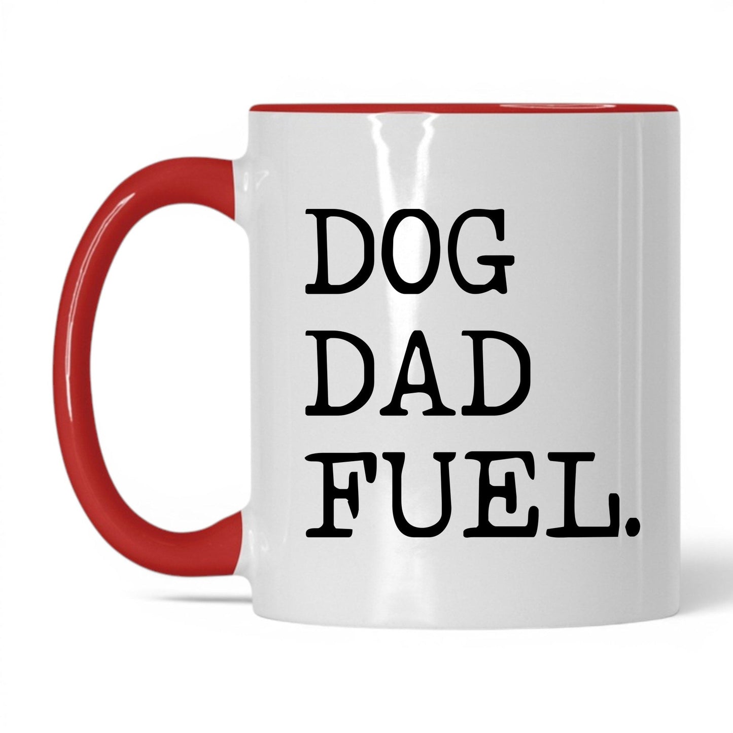 Dog Dad Fuel 11oz white and red coffee mug