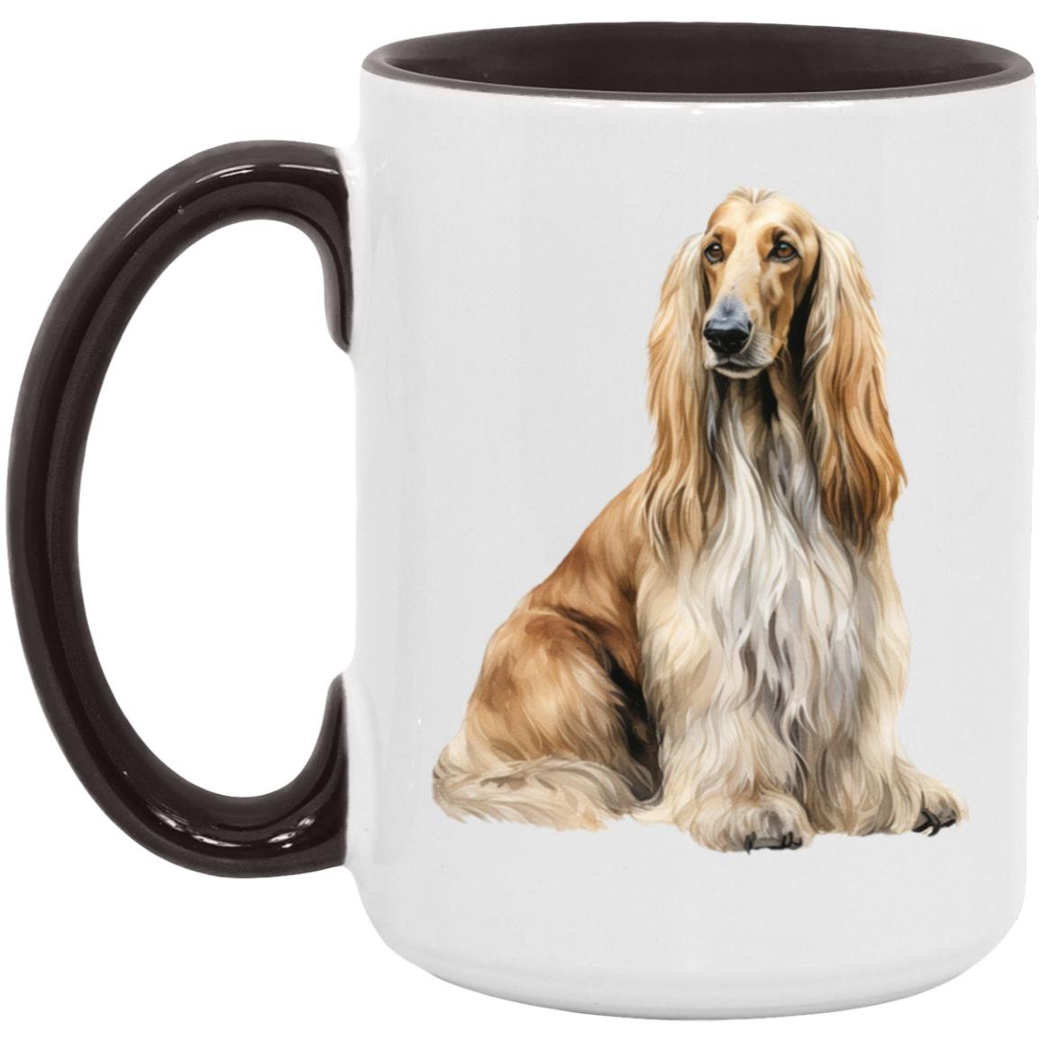 Afghan Hound watercolor mug – 15oz Black