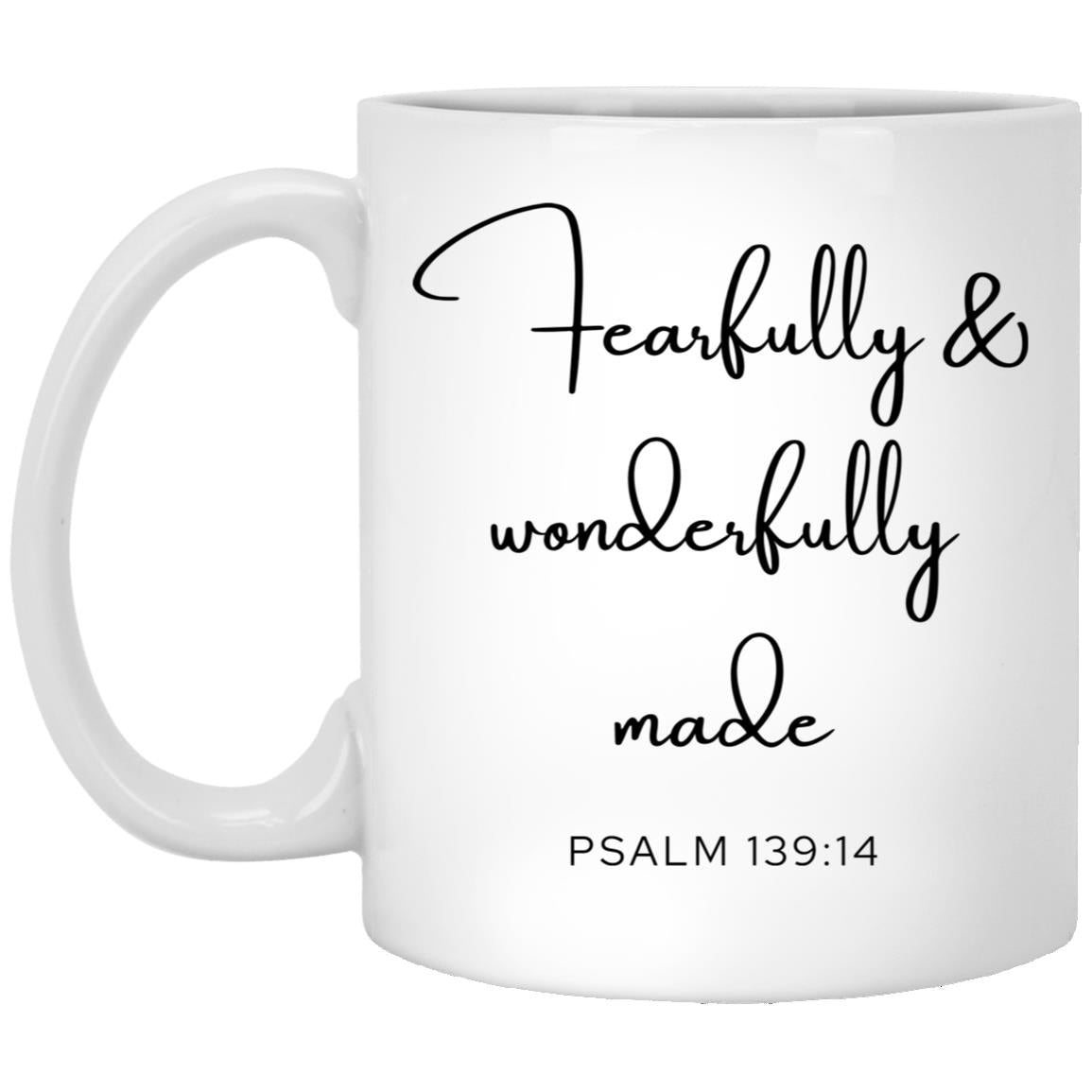 Fearfully and wonderfully made. coffee mug