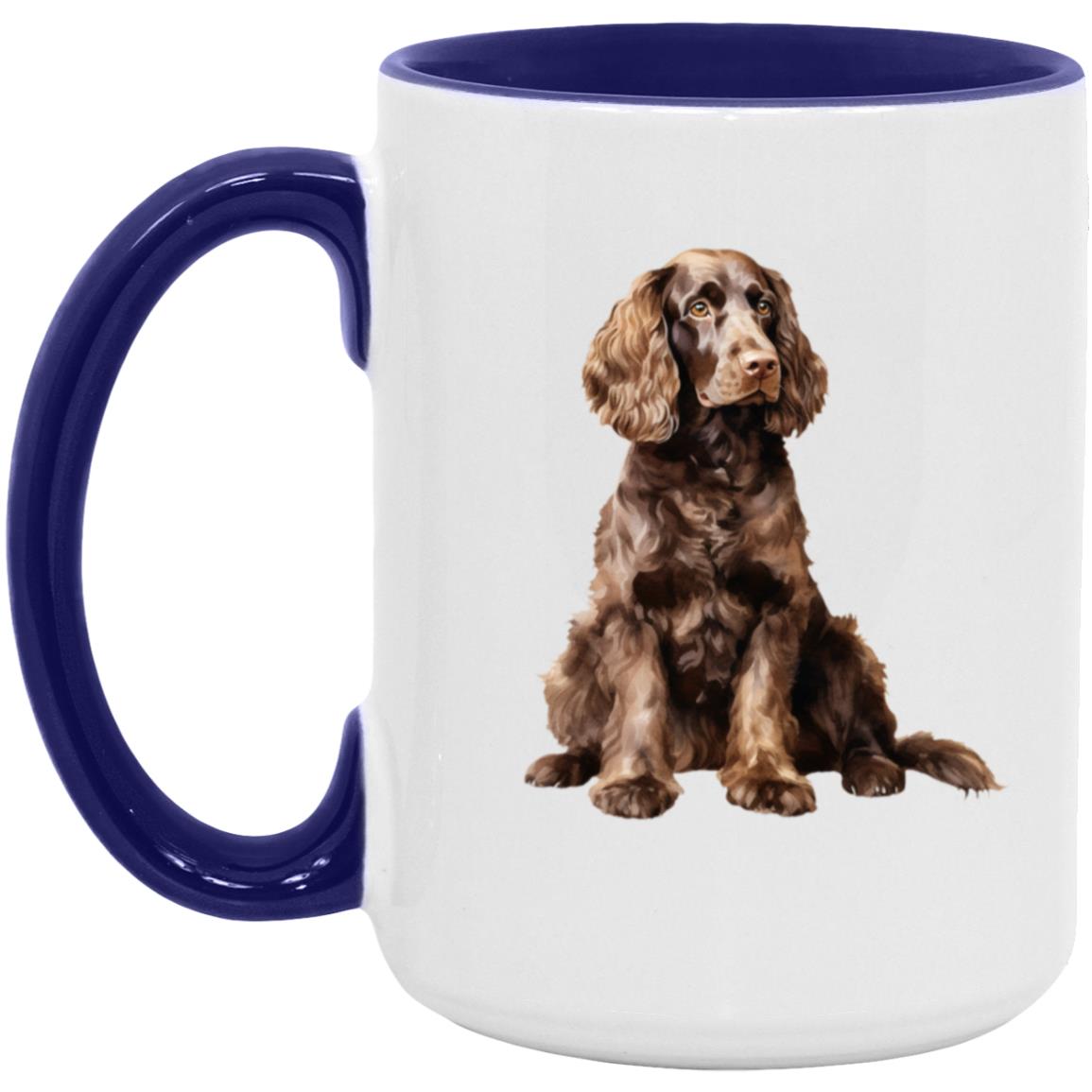 American Water Spaniel watercolor mug – 15oz Midnight Blue
