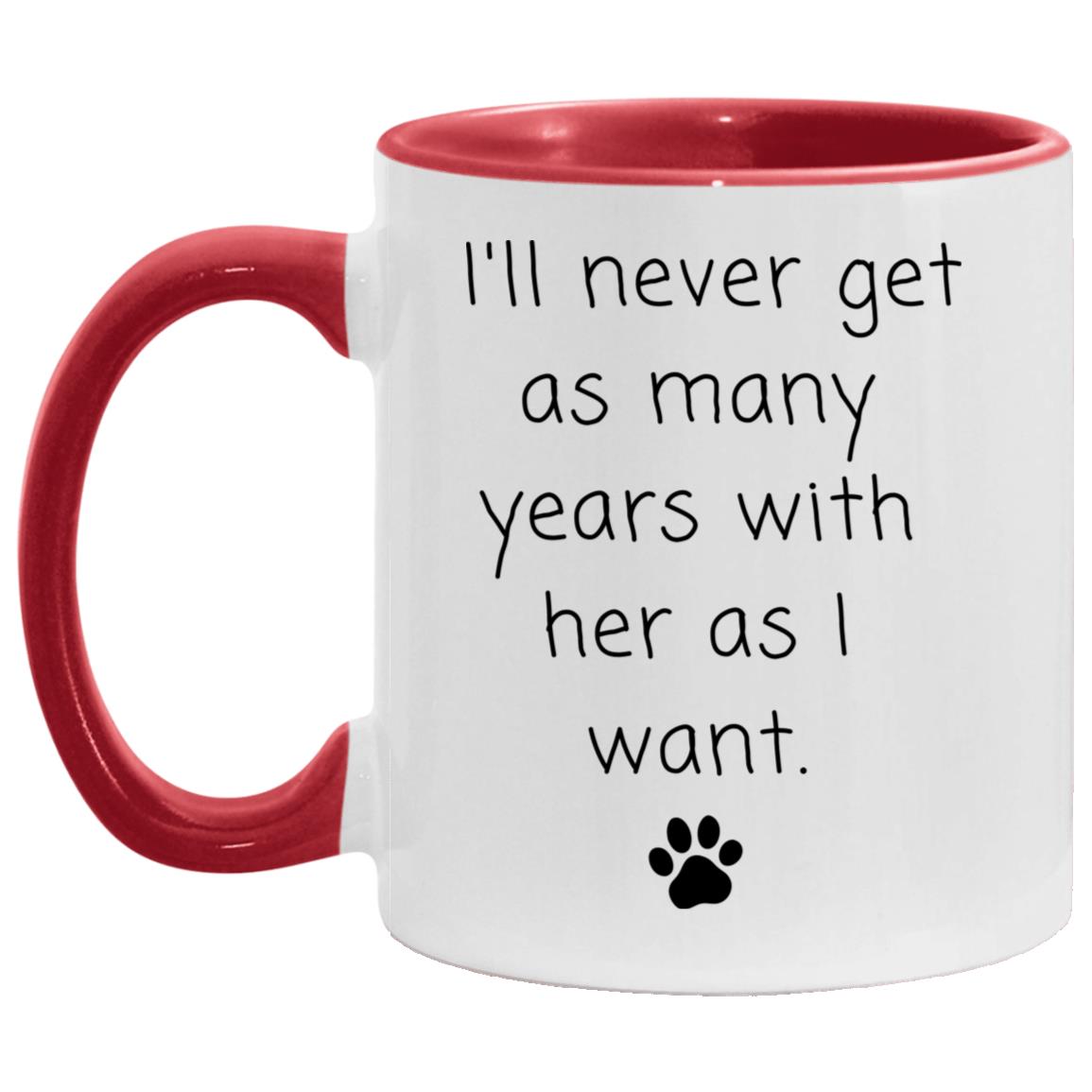 I'll never get as many years with her as I want coffee mug