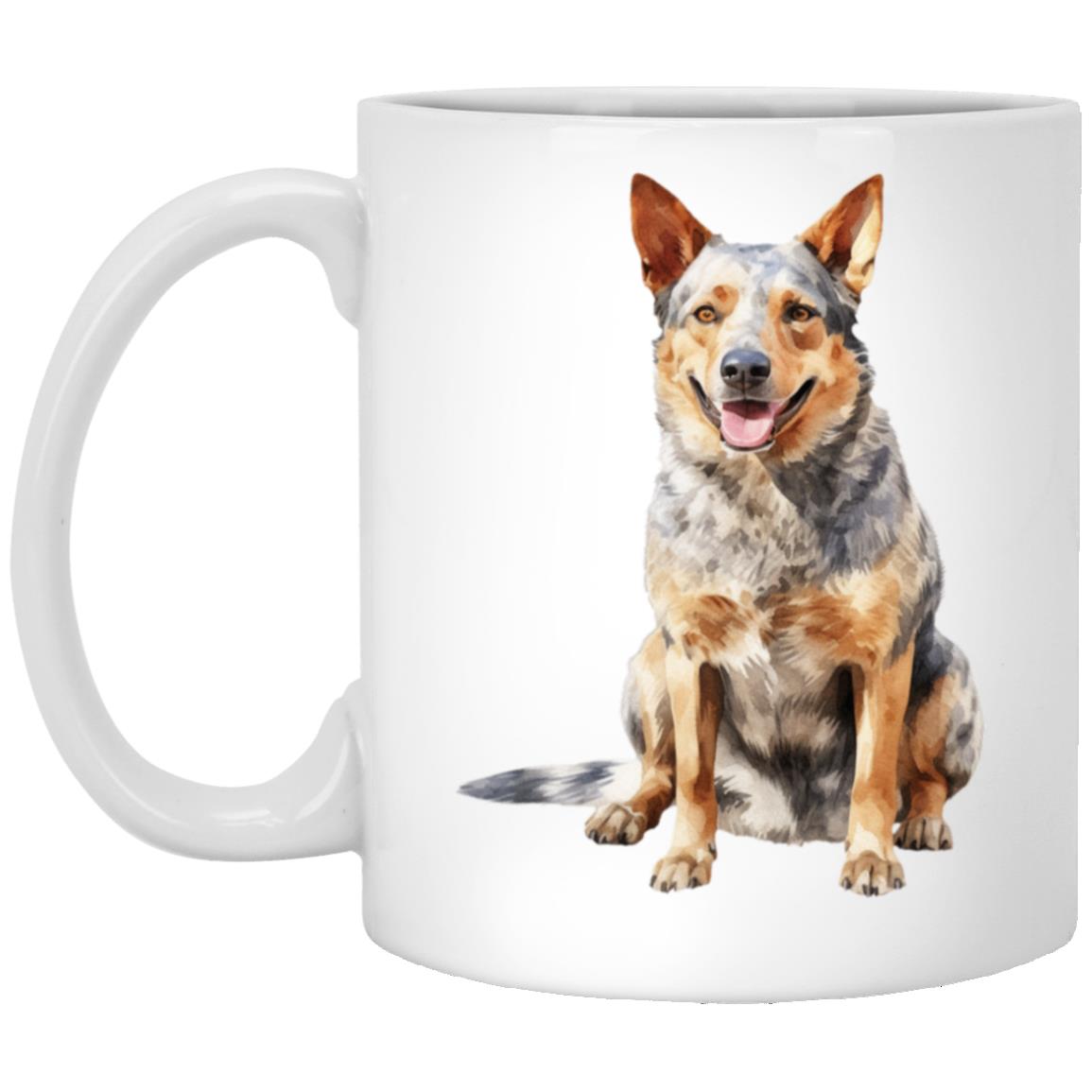Australian Cattle Dog watercolor mug – 11oz White