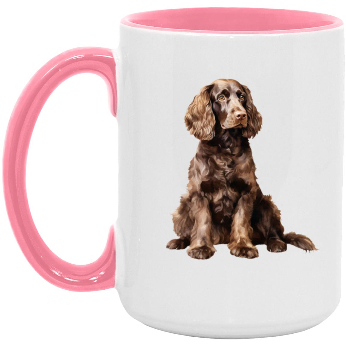 American Water Spaniel watercolor mug – 15oz Pink