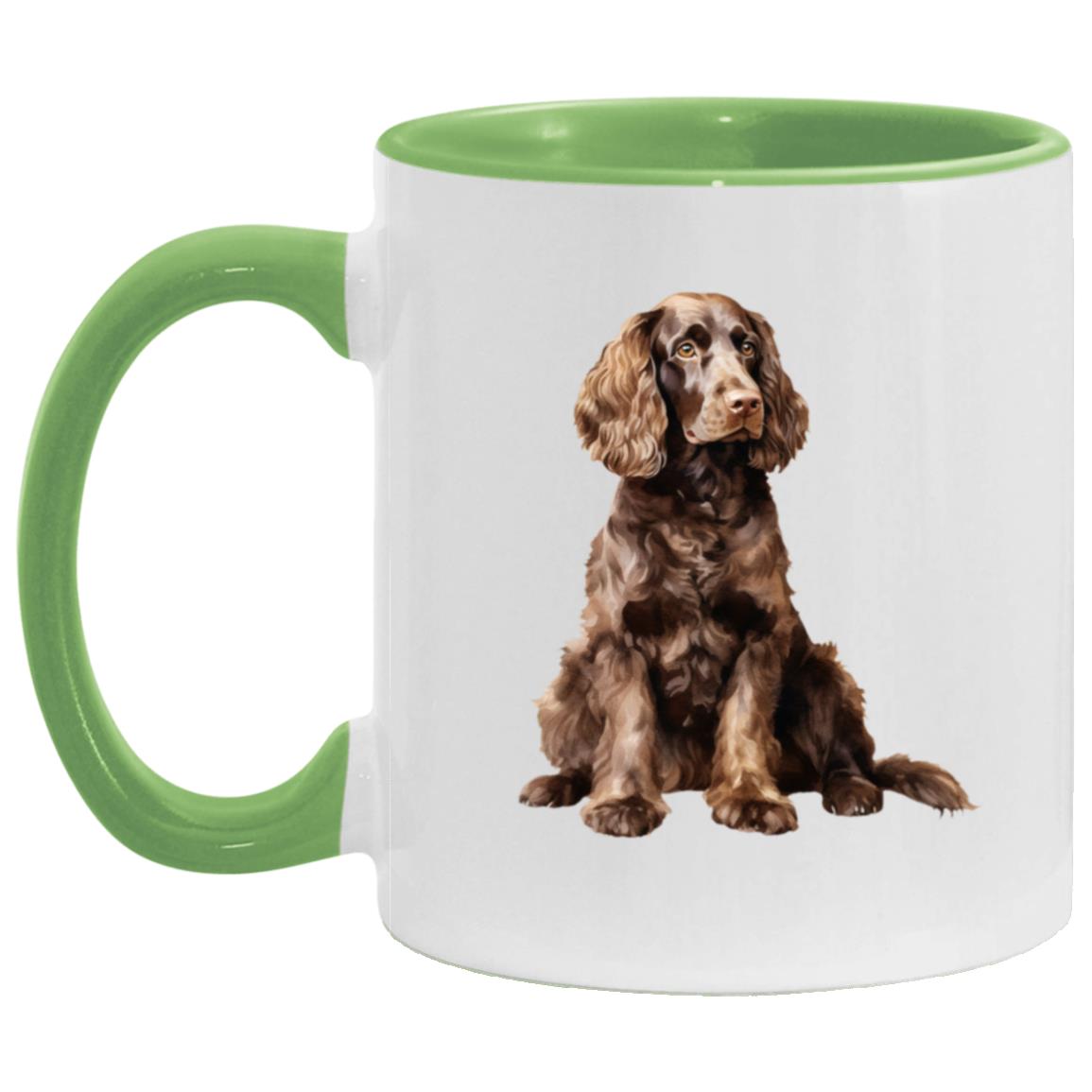 American Water Spaniel watercolor mug – 11oz Light Green