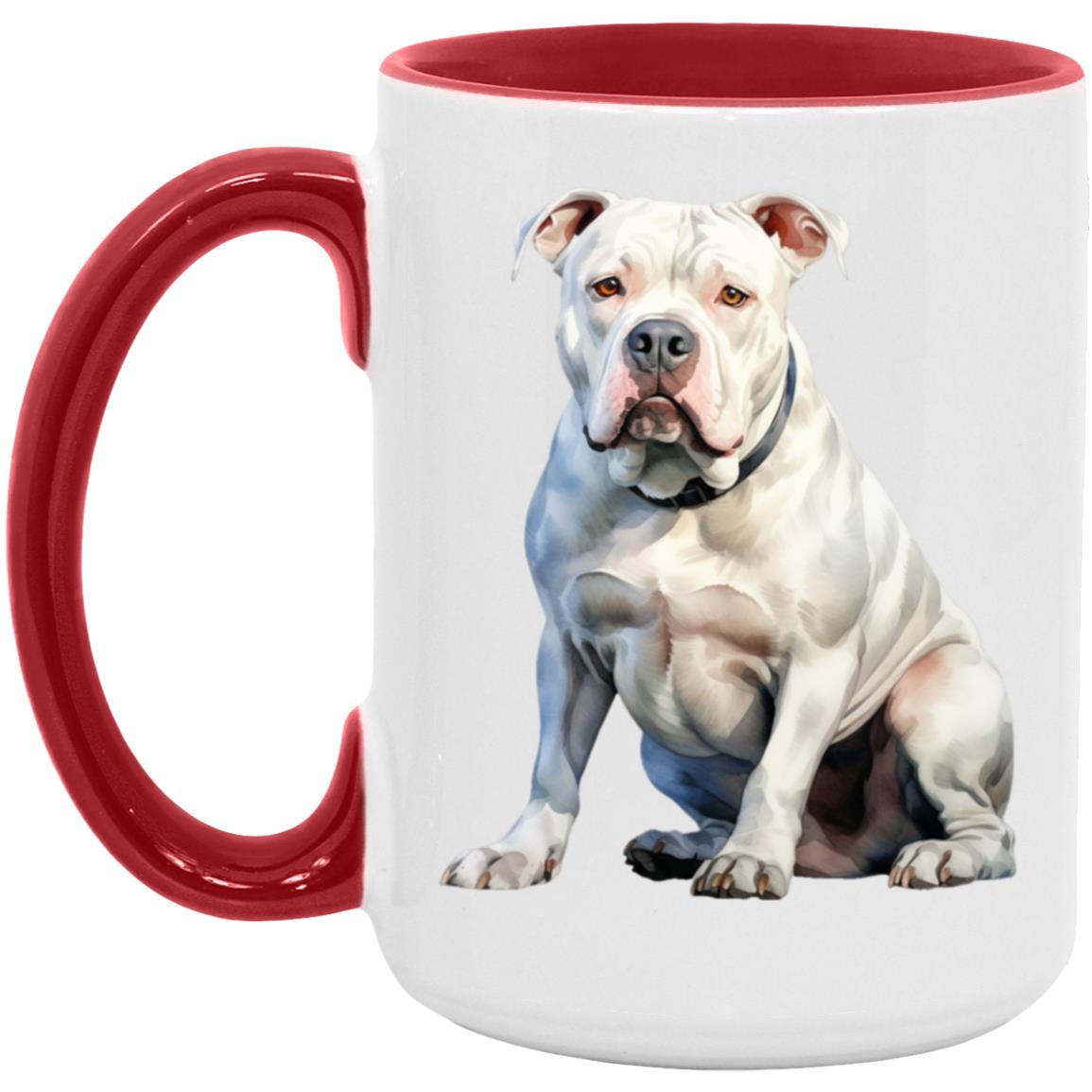 American Bulldog watercolor mug – 15oz Red