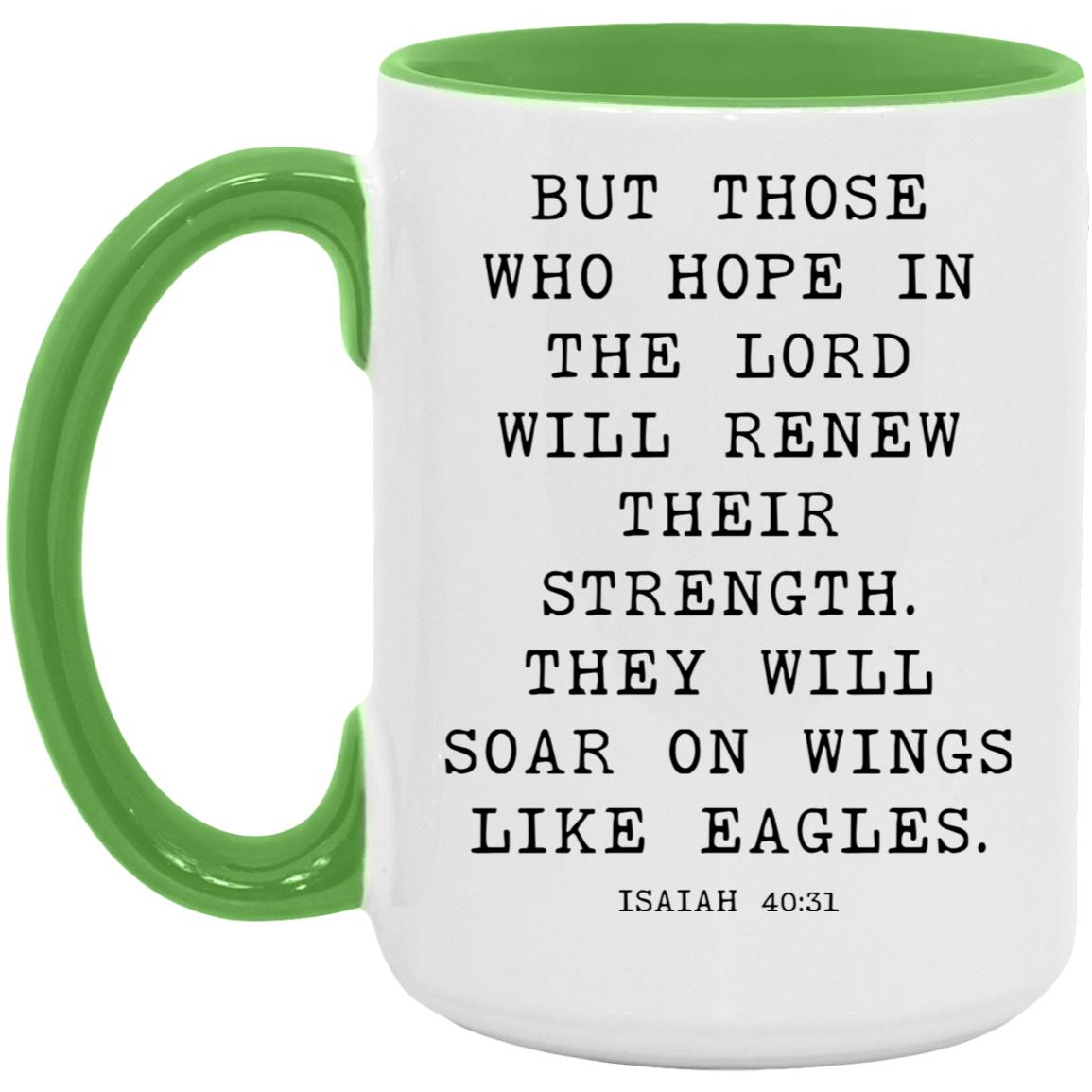 Wings Like Eagles Bible Verse coffee mug