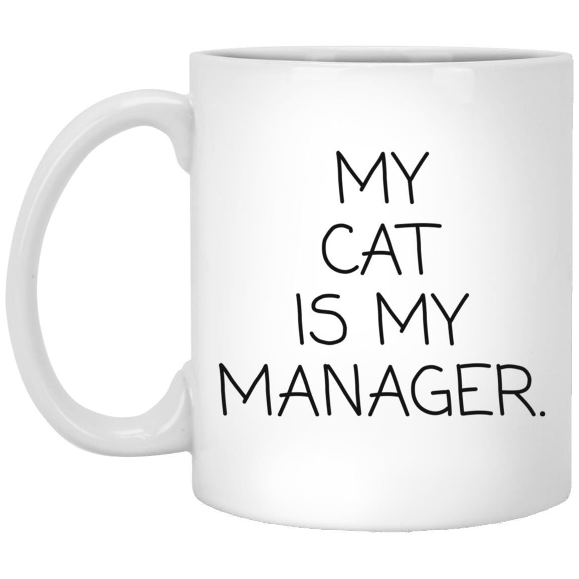 My Cat Is My Manager coffee mug