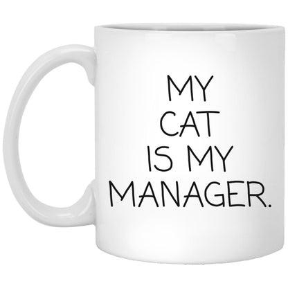 My Cat Is My Manager coffee mug