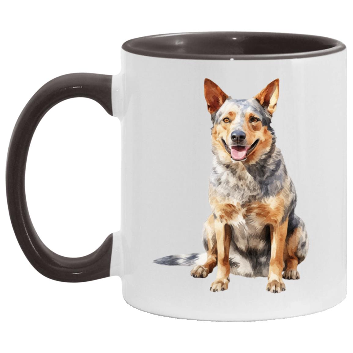 Australian Cattle Dog watercolor mug – 11oz Black