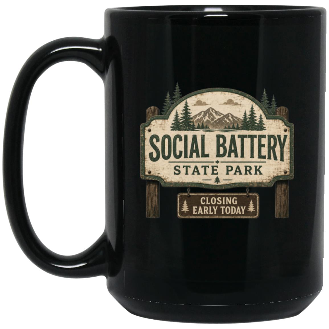 Social Battery State Park coffee mug