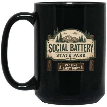 Social Battery State Park coffee mug