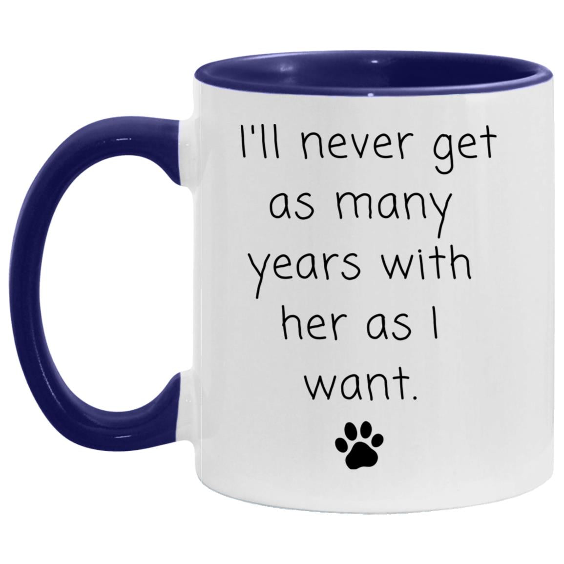 I'll never get as many years with her as I want coffee mug
