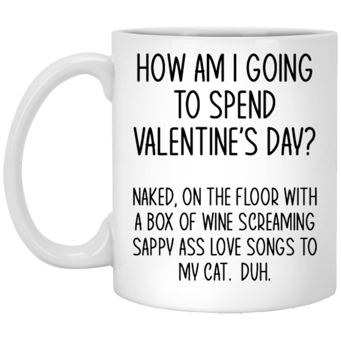 Funny cat anti valentine coffee mug