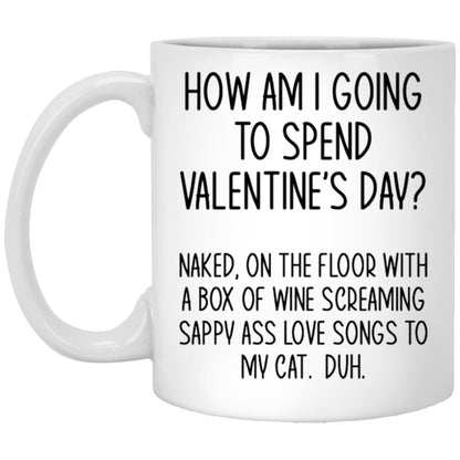Funny cat anti valentine coffee mug