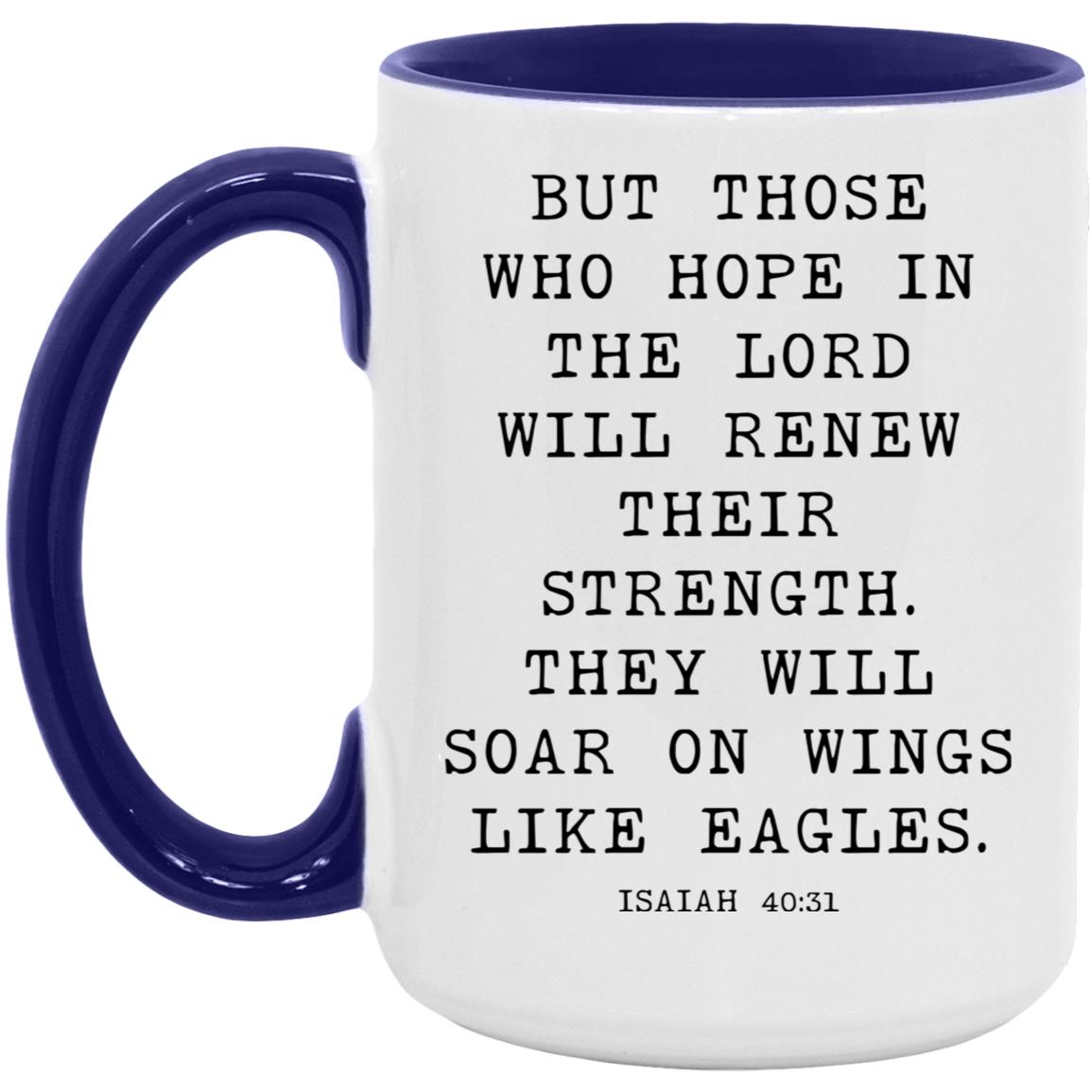 Wings Like Eagles Bible Verse coffee mug