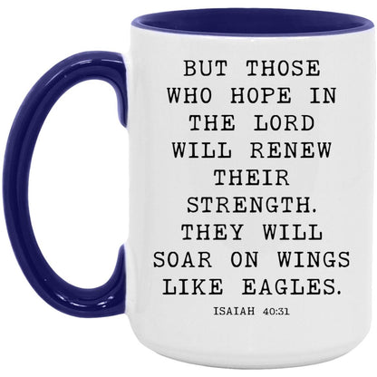 Wings Like Eagles Bible Verse coffee mug