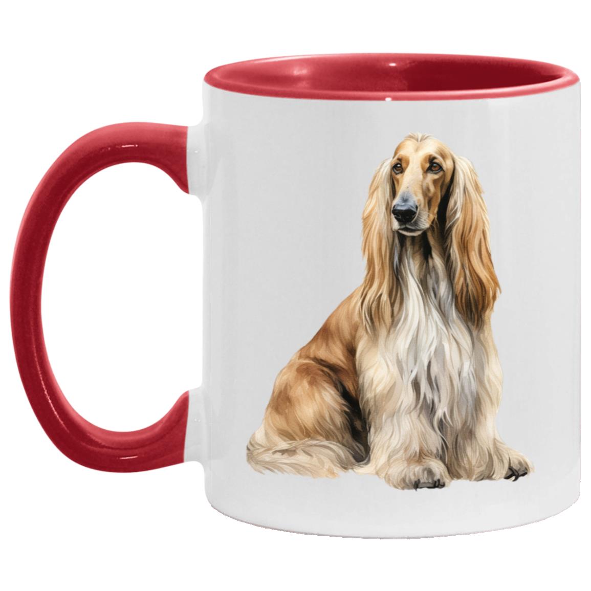 Afghan Hound watercolor mug – 11oz Red