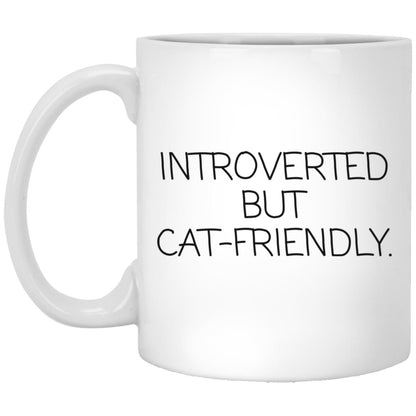 Introverted But Cat-Friendly coffee mug