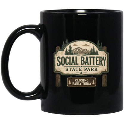 Social Battery State Park coffee mug