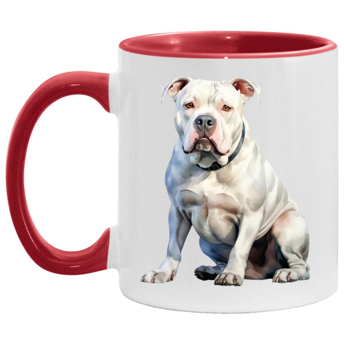 American Bulldog watercolor mug – 11oz Red