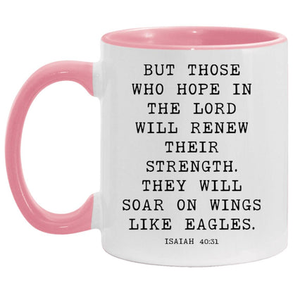 Wings Like Eagles Bible Verse coffee mug