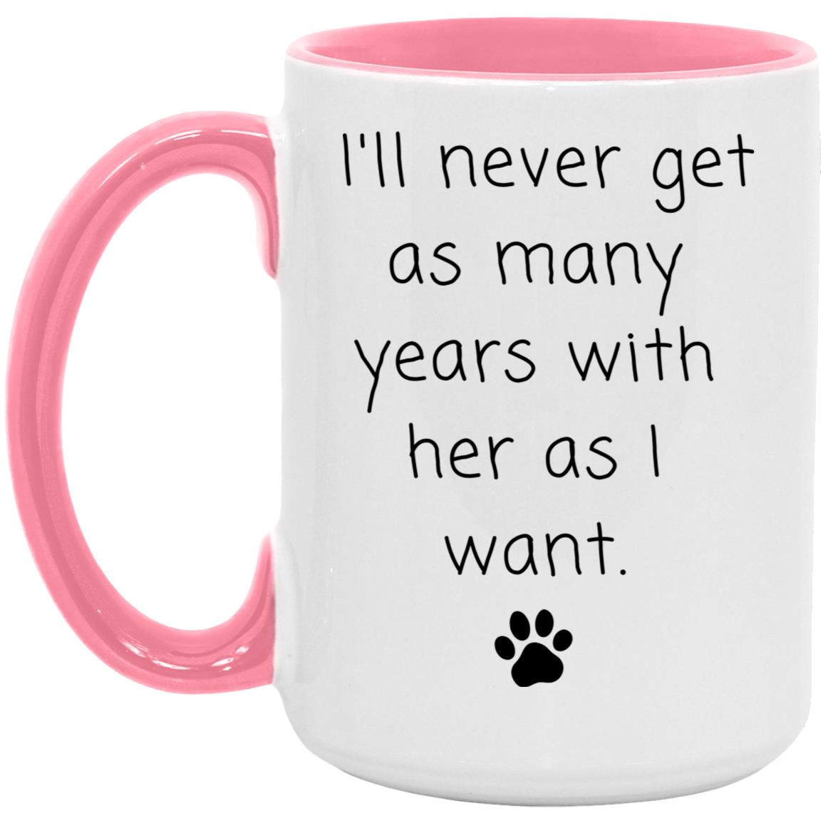I'll never get as many years with her as I want coffee mug