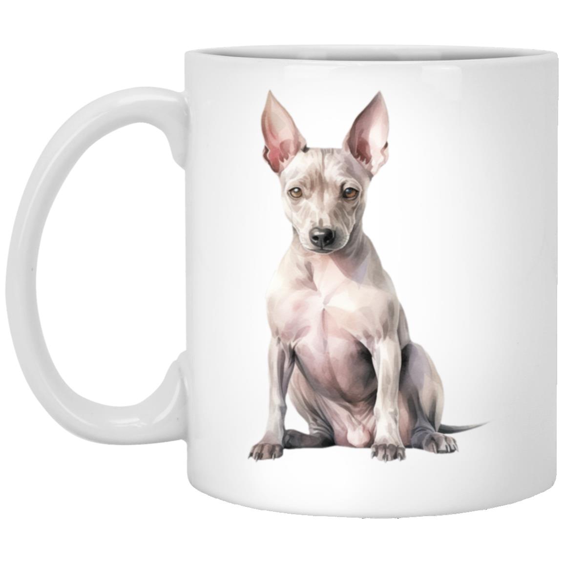 American Hairless Terrier watercolor mug – 11oz White