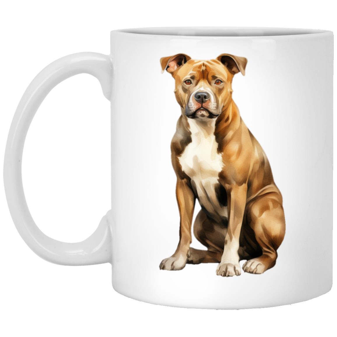 American Staffordshire Terrier watercolor mug – 11oz White
