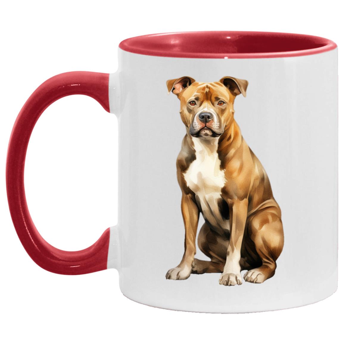 American Staffordshire Terrier watercolor mug – 11oz Red