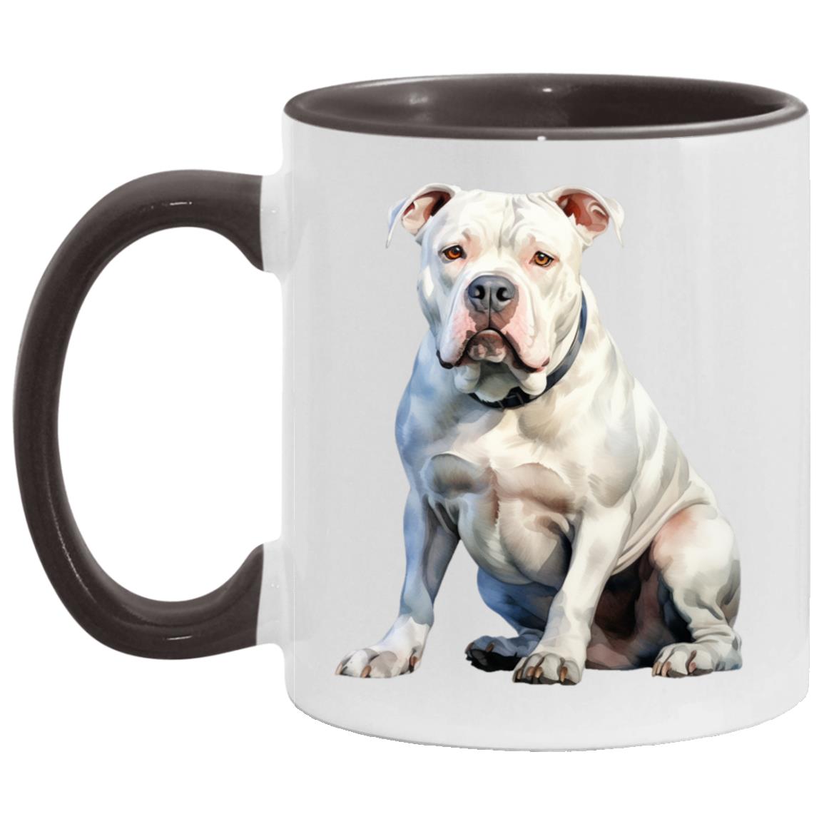 American Bulldog watercolor mug – 11oz Black